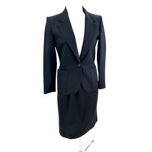 Christian Dior 2 petite Ribbed Skirt Suit Set Vintage